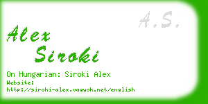 alex siroki business card